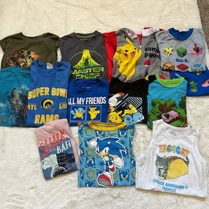 Boys Lot of T-Shirts & Pajamas (Size - S) Pokémon - MineCraft - Halo